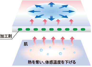 熱を奪い、体感温度を下げる