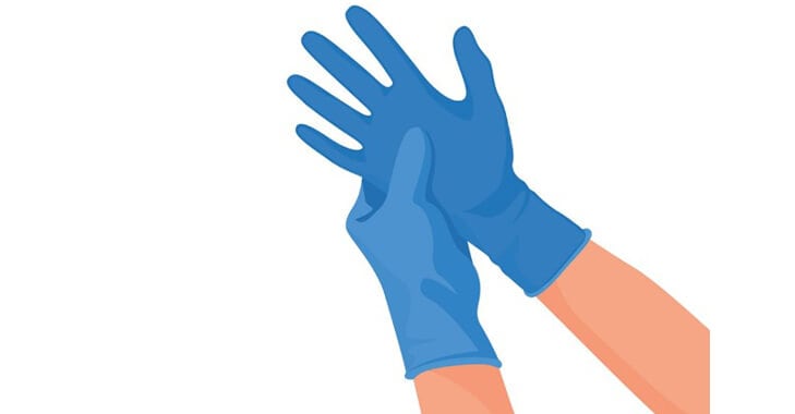 ゴム手袋によるアレルギー