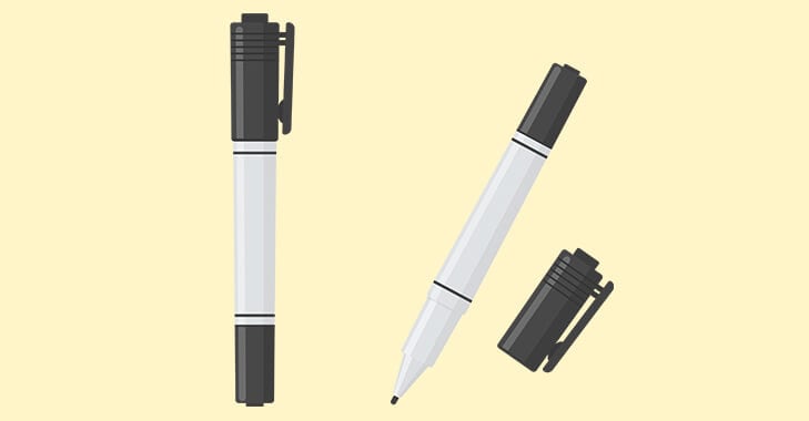 とりあえず油性ペンで書く