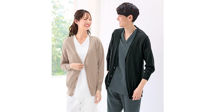 自宅で洗える！毛玉になりにくい抗菌ふわふわスフレニットカーディガン