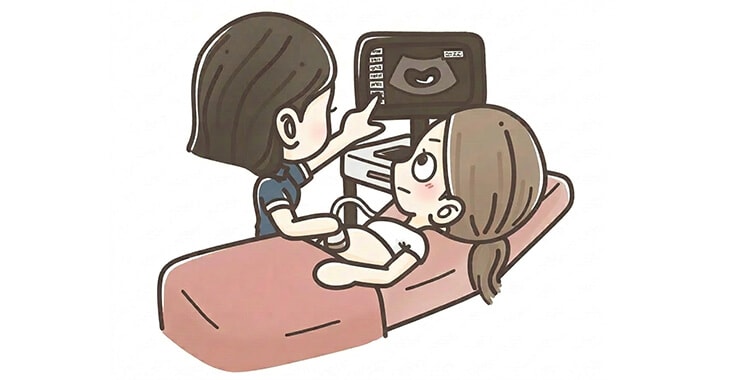 エコー画面でモニター数値を凝視