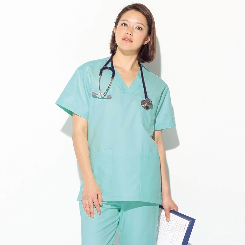 ※男女兼用カラースクラブ肩スナッププルオーバー