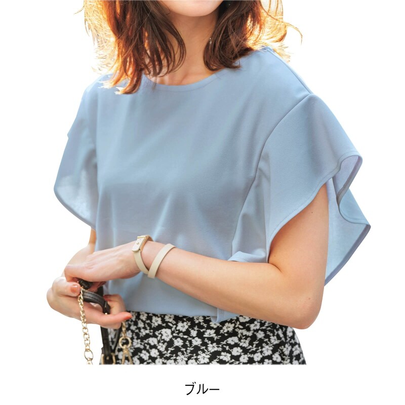 ジーラ 嬉しいメリット付袖フリルブラウス ファッション雑貨 看護師 ナース の通販ならアンファミエ