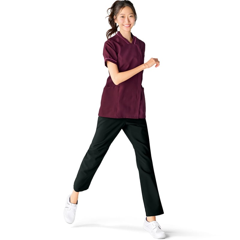 ＜ミズノ＞前ファスナー配色パイピングスクラブ