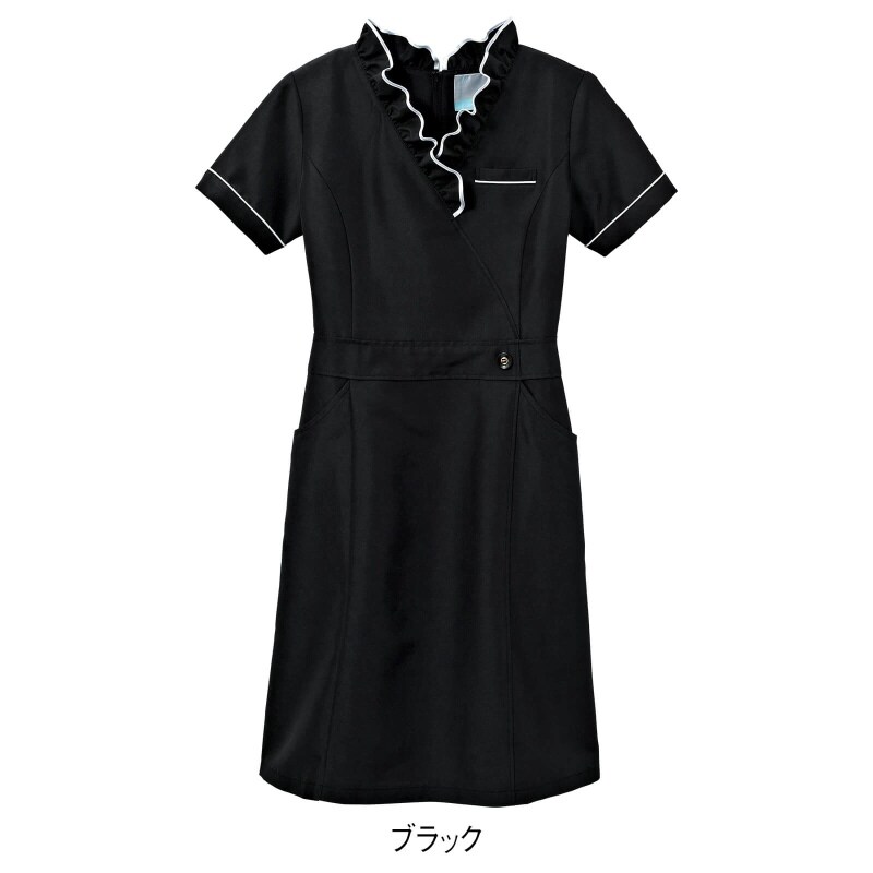 ビューティウェア フリル衿ワンピース 白衣 ナース服 ナースウェア 看護師 ナース の通販ならアンファミエ