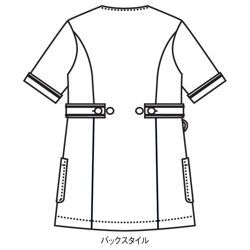 シルキードライギャバ テープ配色ノーカラージャケット