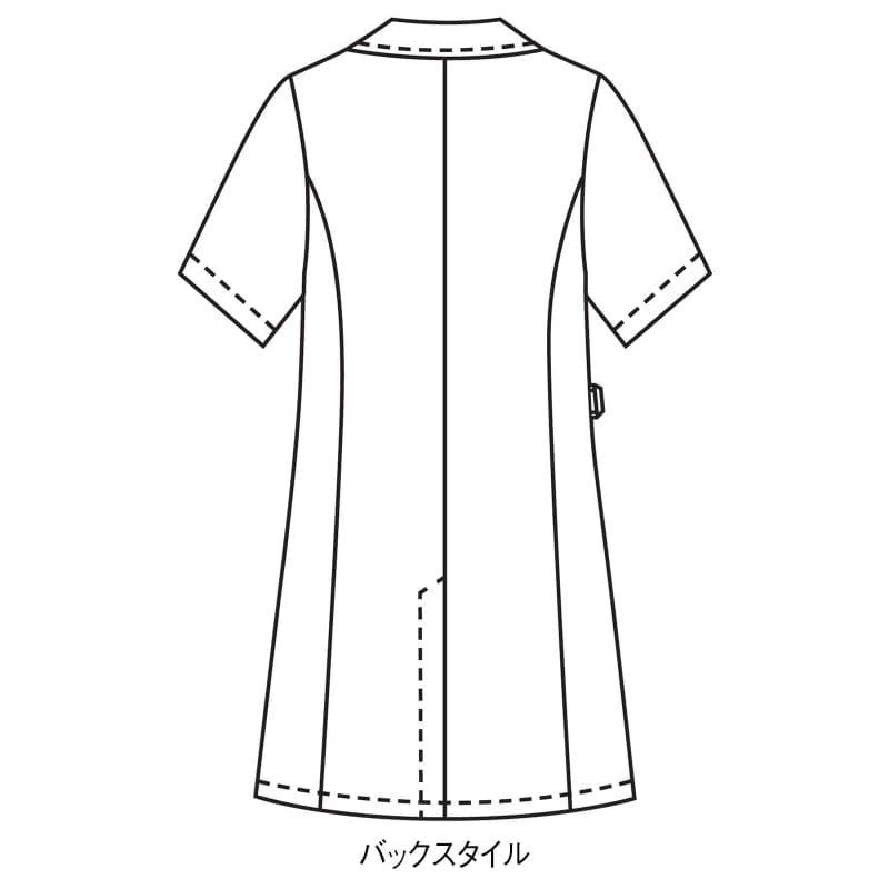 超撥水テフロン加工 ストレッチ半袖ドクターコート(男女兼用)