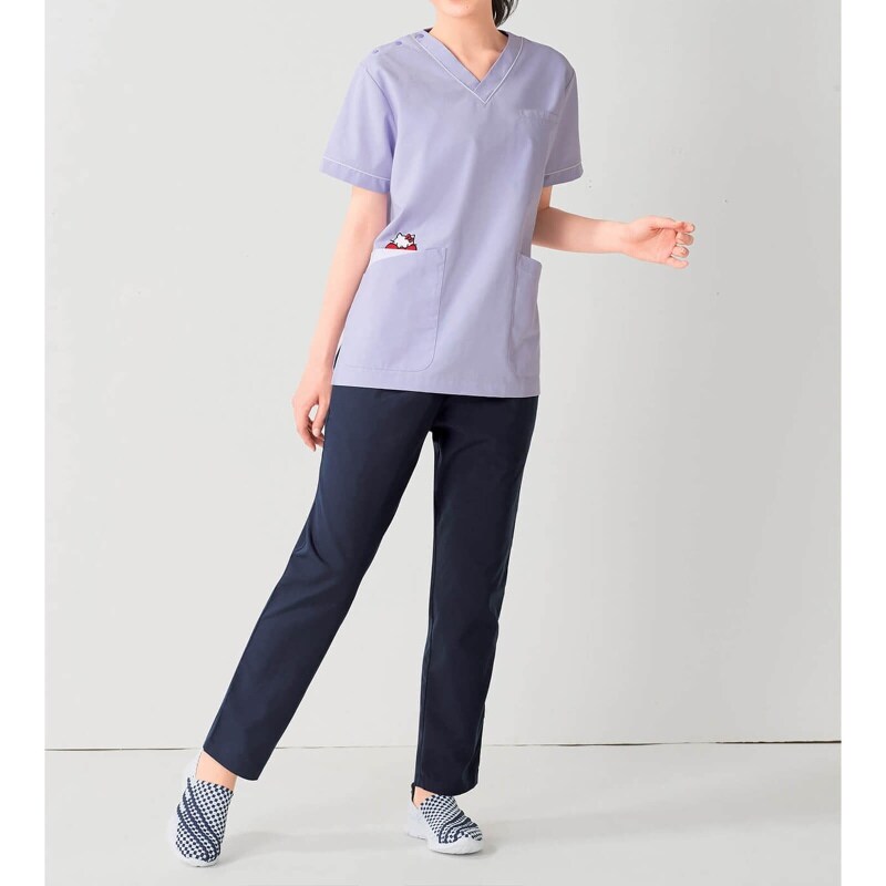 ハローキティ ポケットイン刺繍スクラブ 白衣 ナース服 ナースウェア 看護師 ナース の通販ならアンファミエ