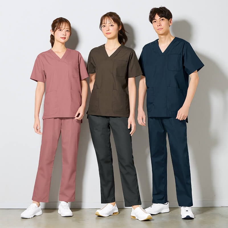 コットンブレンド 総ゴムスクラブパンツ(男女兼用)