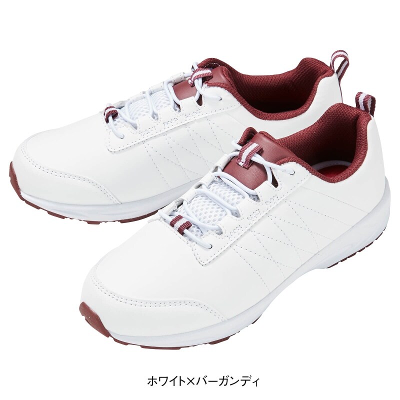 幅広4e スポーティステッチデザインスニーカー 低反発中敷付き ナースシューズ 看護師 ナース の通販ならアンファミエ