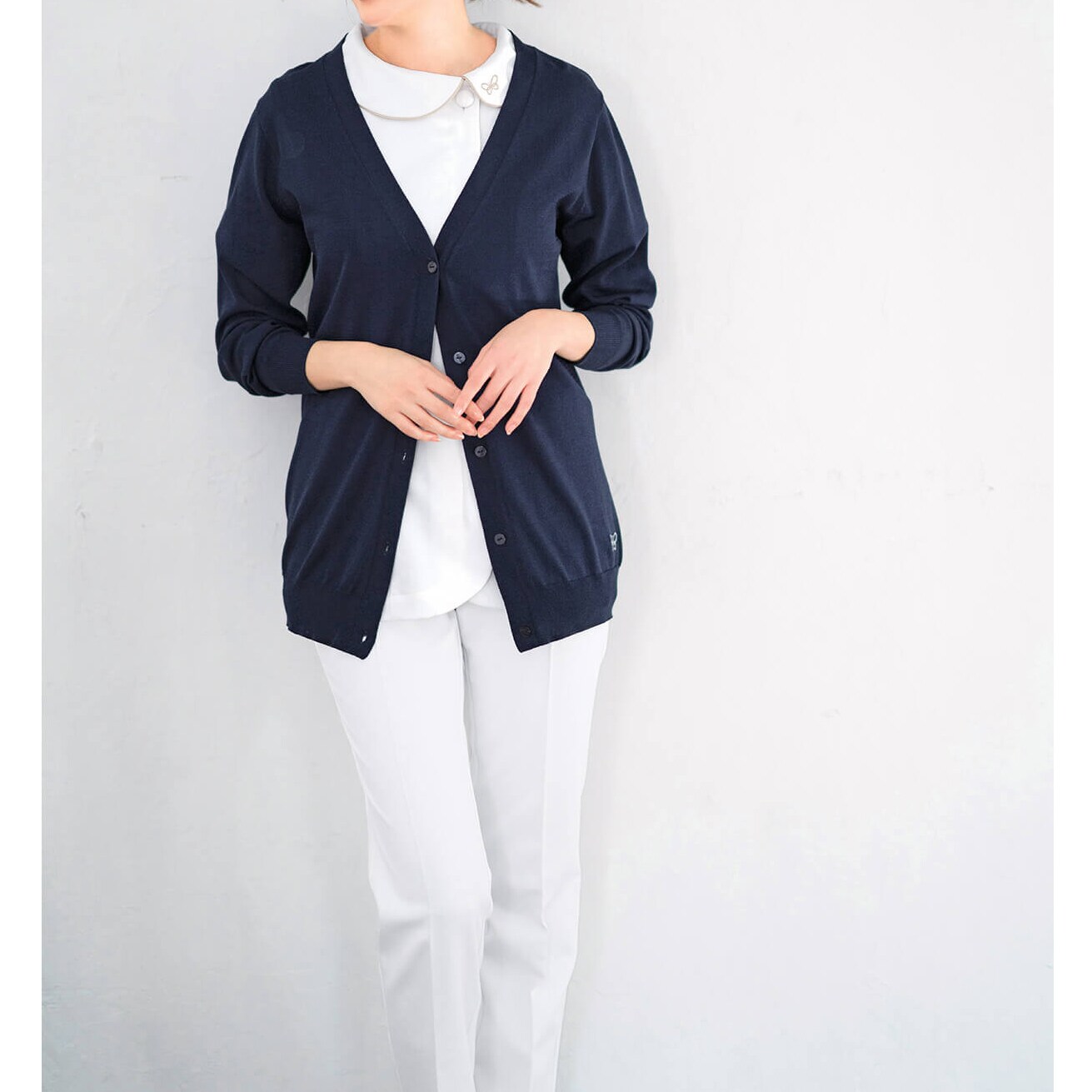 ハナエモリ さらっと涼感 ウォッシャブルカーディガン カーディガン 看護師 ナース の通販ならアンファミエ