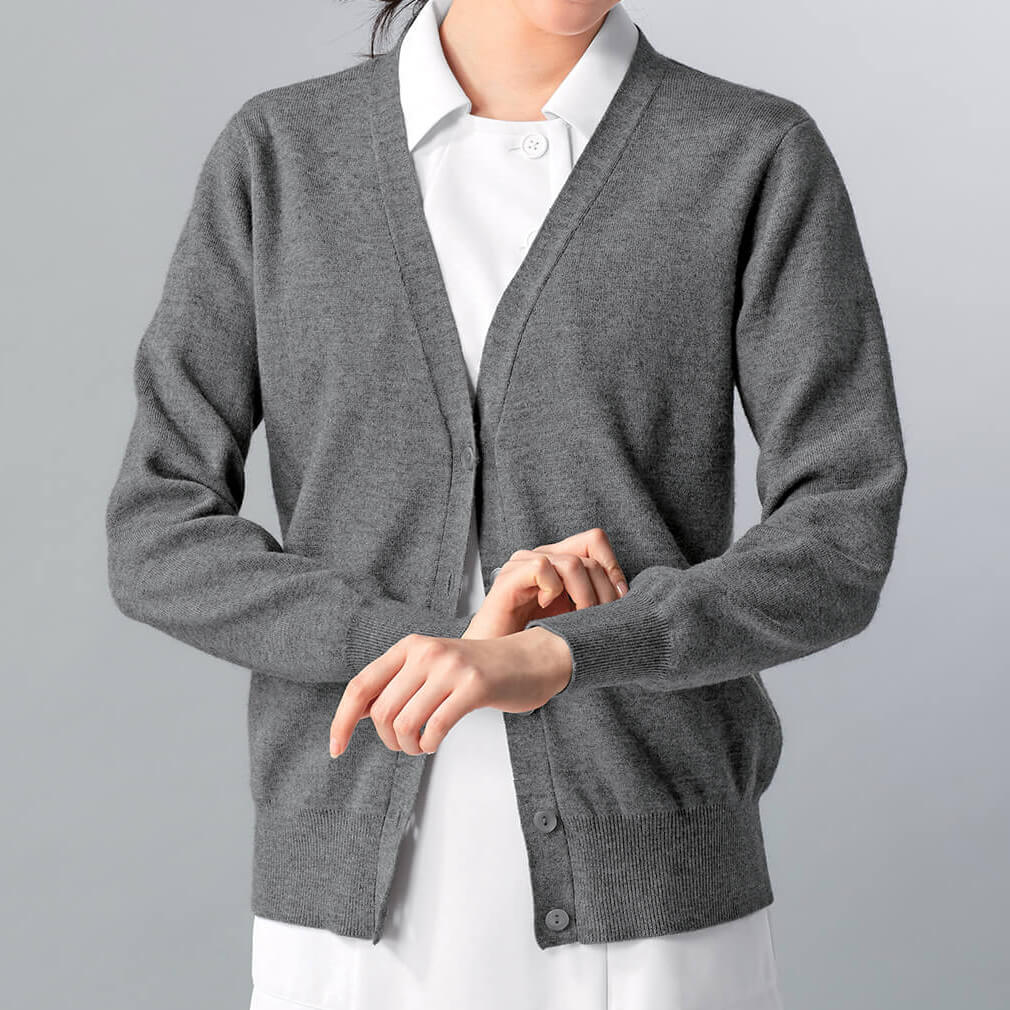 洗濯機ok 袖口しっかりマシュマロミラノリブカーディガン カーディガン 看護師 ナース の通販ならアンファミエ