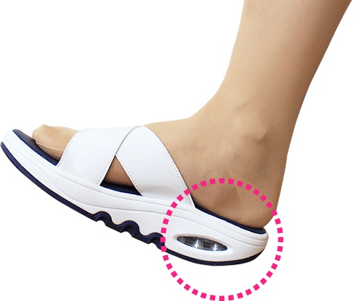 安定するかかと接地