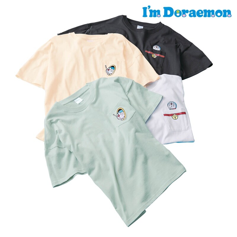 ドラえもん ポケ付きワイドtシャツ 訪問介護 介護 看護師 ナース の通販ならアンファミエ