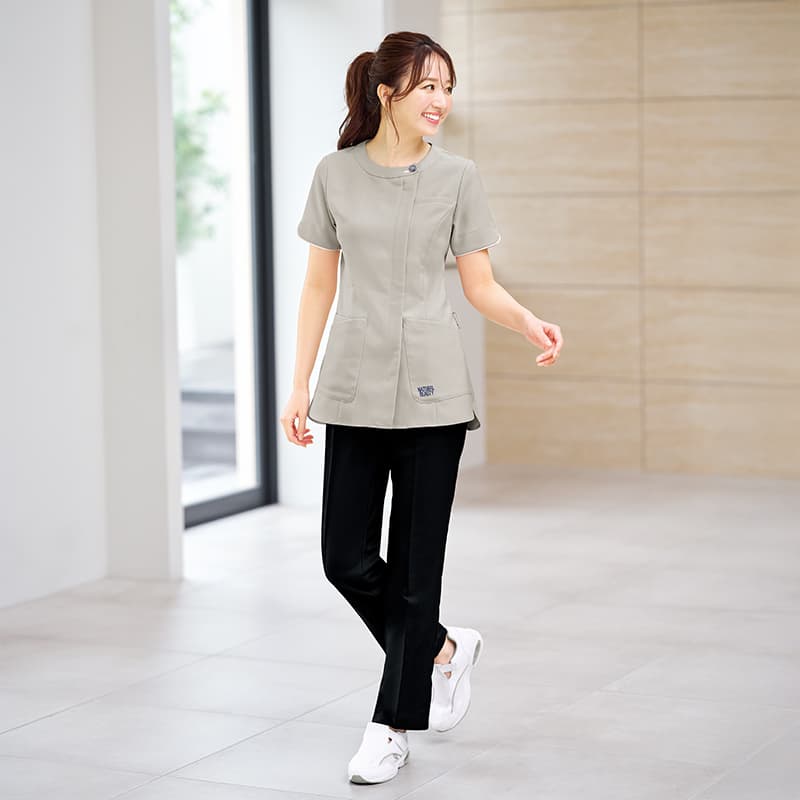 <ナチュラルビューティー>美ライン袖パイピング前開きジャケット