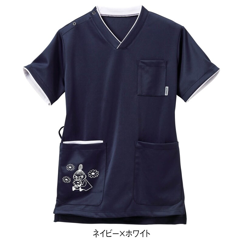 ムーミン ポケット刺繍配色ストレッチスクラブ 白衣 ナース服 ナースウェア 看護師 ナース の通販ならアンファミエ