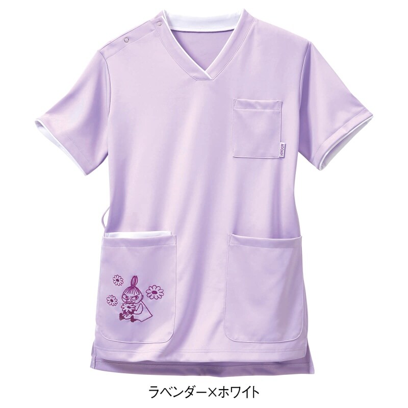 ムーミン ポケット刺繍配色ストレッチスクラブ 白衣 ナース服 ナースウェア 看護師 ナース の通販ならアンファミエ