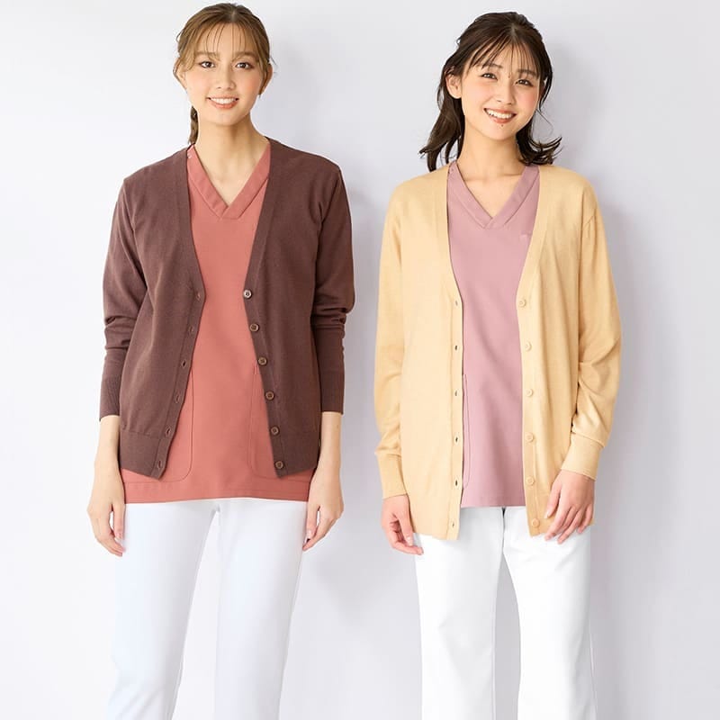 とろける肌触りフォンダンニットカーディガン(ロング丈)