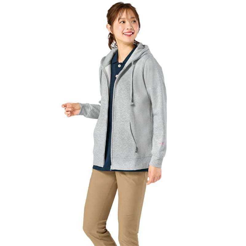 <moz>裏起毛ロゴ入ジップパーカ