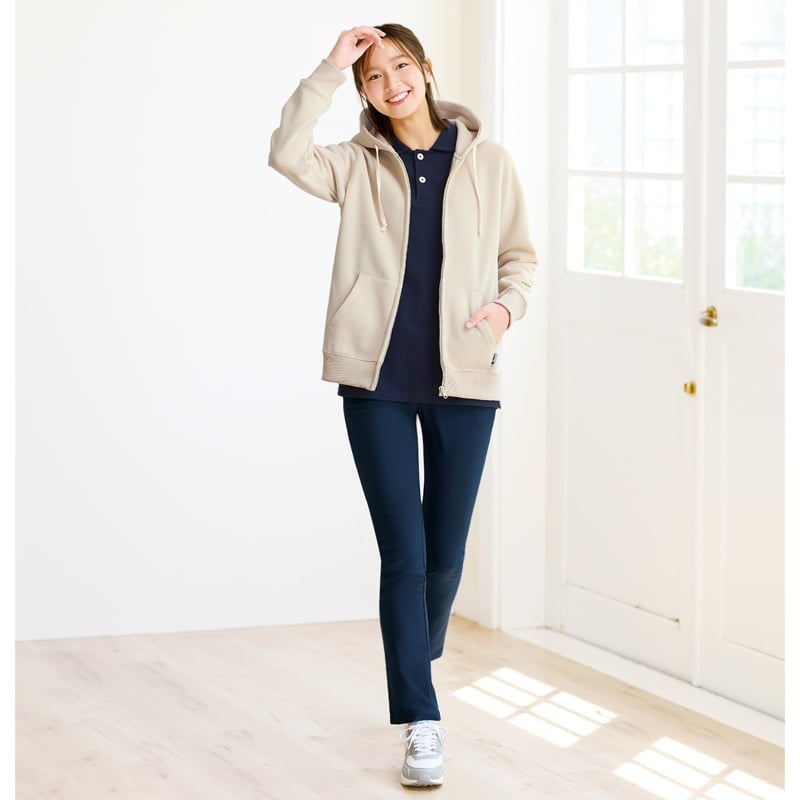 <moz>裏起毛ロゴ入ジップパーカ