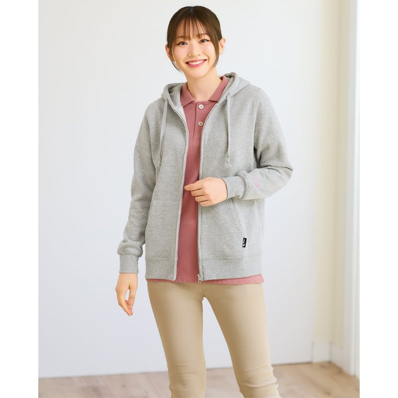 <moz>裏起毛ロゴ入ジップパーカ