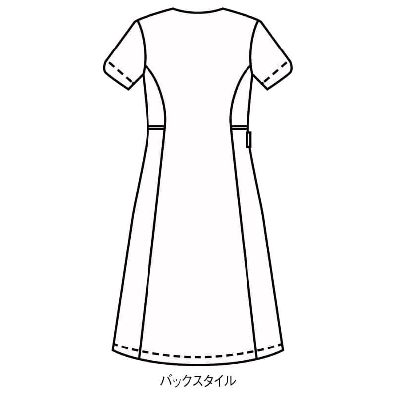 ＜ハナエモリ＞アシンメトリー配色縦ラインワンピース