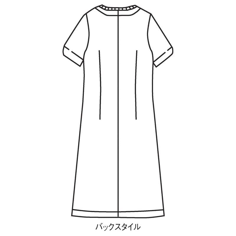 <アクアスキュータム>衿元配色ノーカラーワンピース