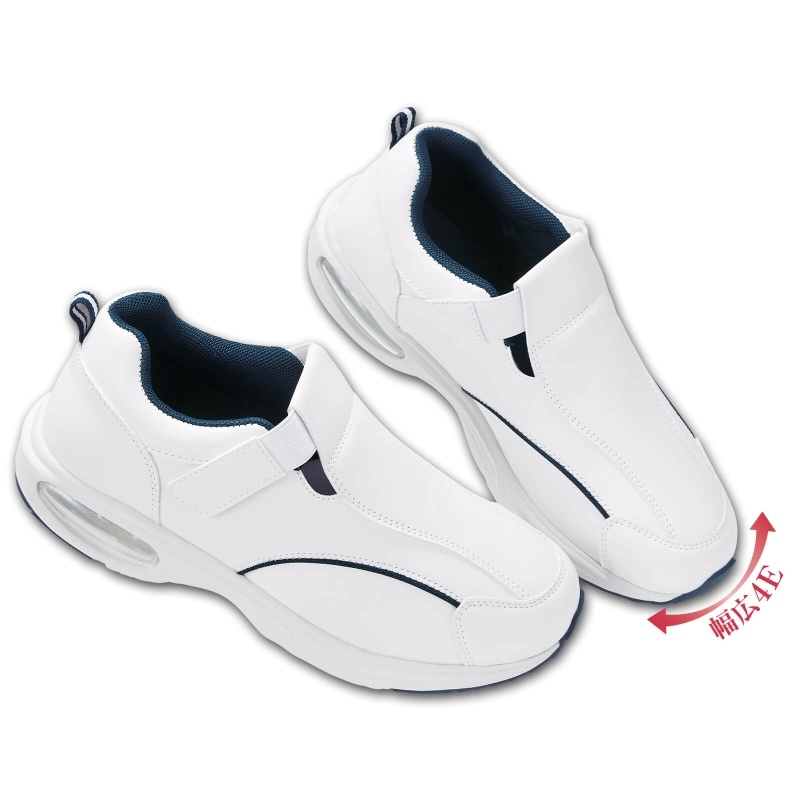 幅広4E指が痛くなりにくい！ゴムベルトエアーシューズ(低反発中敷付き)