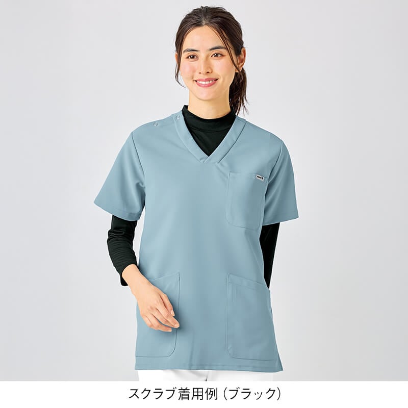 ナノプラチナ加工ちょうどいい暖かさ吸湿発熱ハイネック8分袖インナー