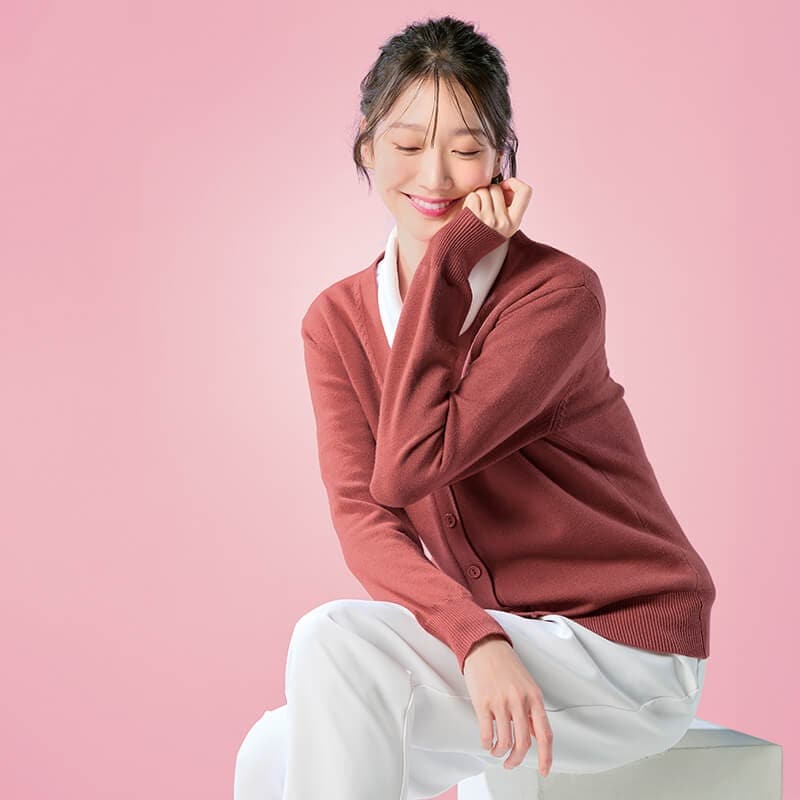 ふんわり厚手プレミアムタッチニットカーディガン(レギュラー丈)