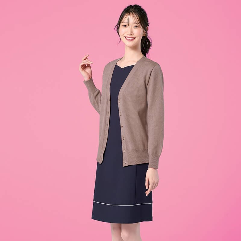 ふんわり厚手プレミアムタッチニットカーディガン(レギュラー丈)
