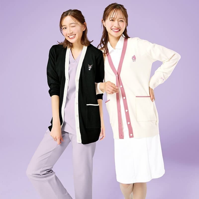 ＜サンリオキャラクターズ＞配色ロング丈刺繍カーディガン