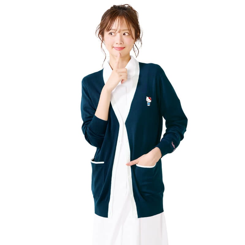 ＜サンリオキャラクターズ＞配色ロング丈刺繍カーディガン