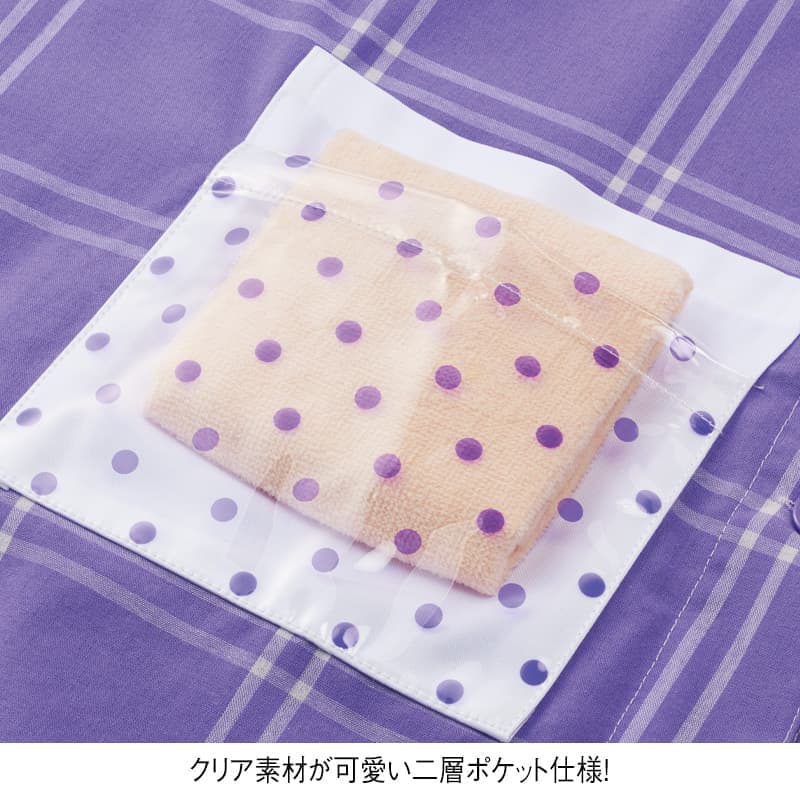 <サンリオキャラクターズ>PVCポケット付きチェックエプロン