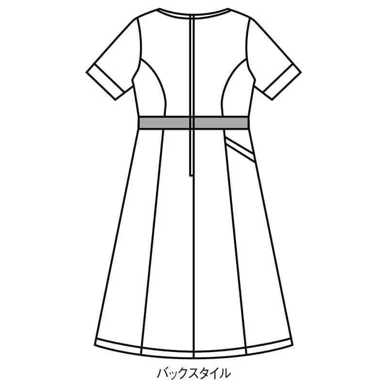 なめらかストレッチインカムポケット付レイヤード風ワンピース