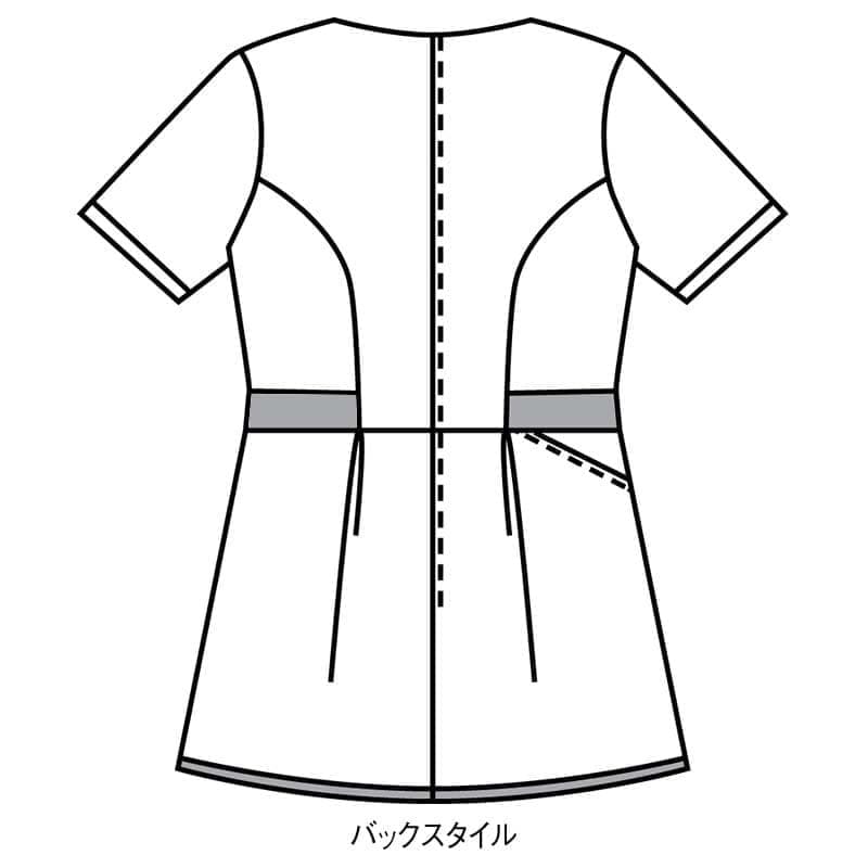 フルプロテクト加工インカムポケット付カシュクール風チュニック