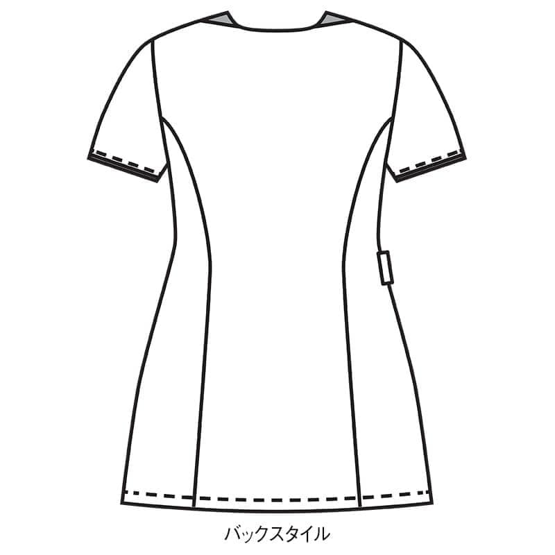 ＜ハナエモリ＞配色前開きチュニック