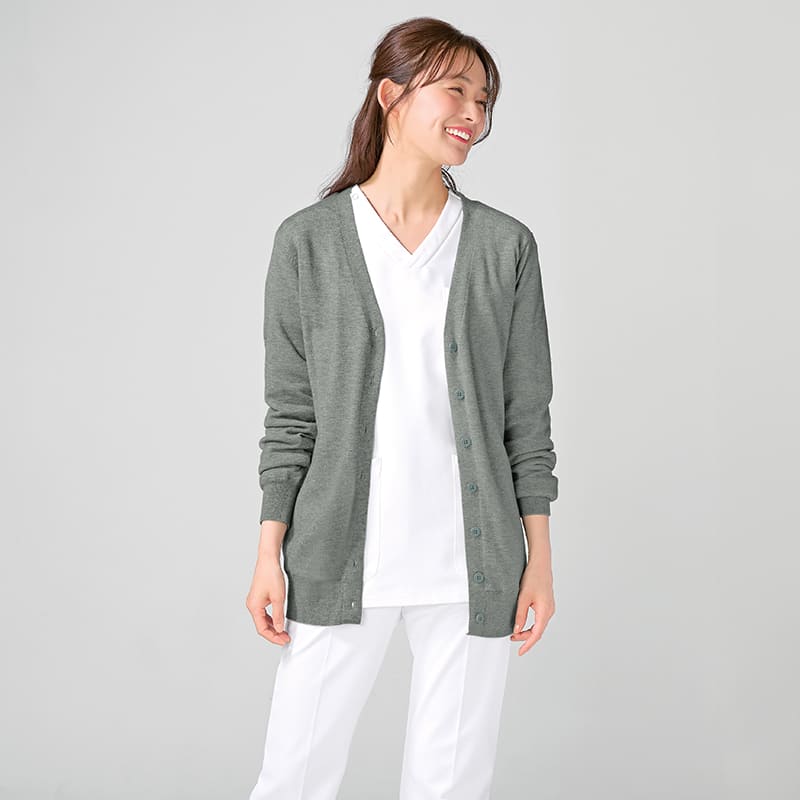 さらにあったか！袖まで裏地付きウォッシャブルやわらかカーディガン(ロング丈)