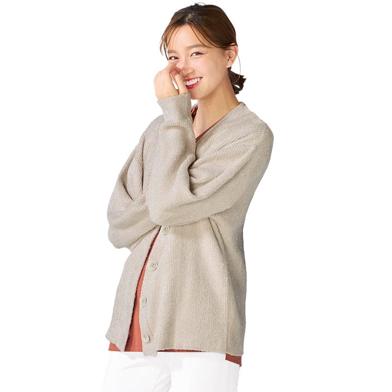 ★自宅で洗える！ふわもこシャギーニットカーディガン(レギュラー丈)