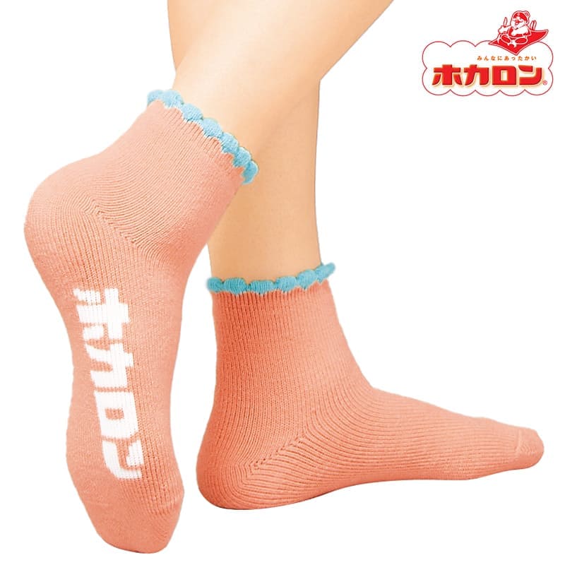 ★＜履くホカロン＞裏起毛総パイルピコットソックス