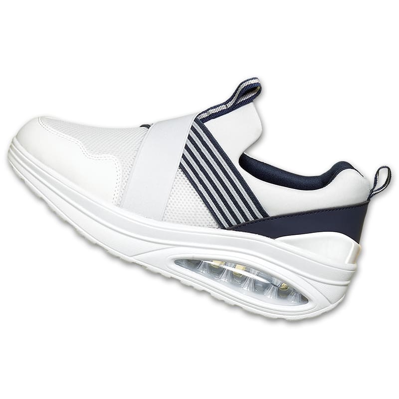 ★クロスゴムコンビデザイン舟底スニーカー(低反発中敷付き)