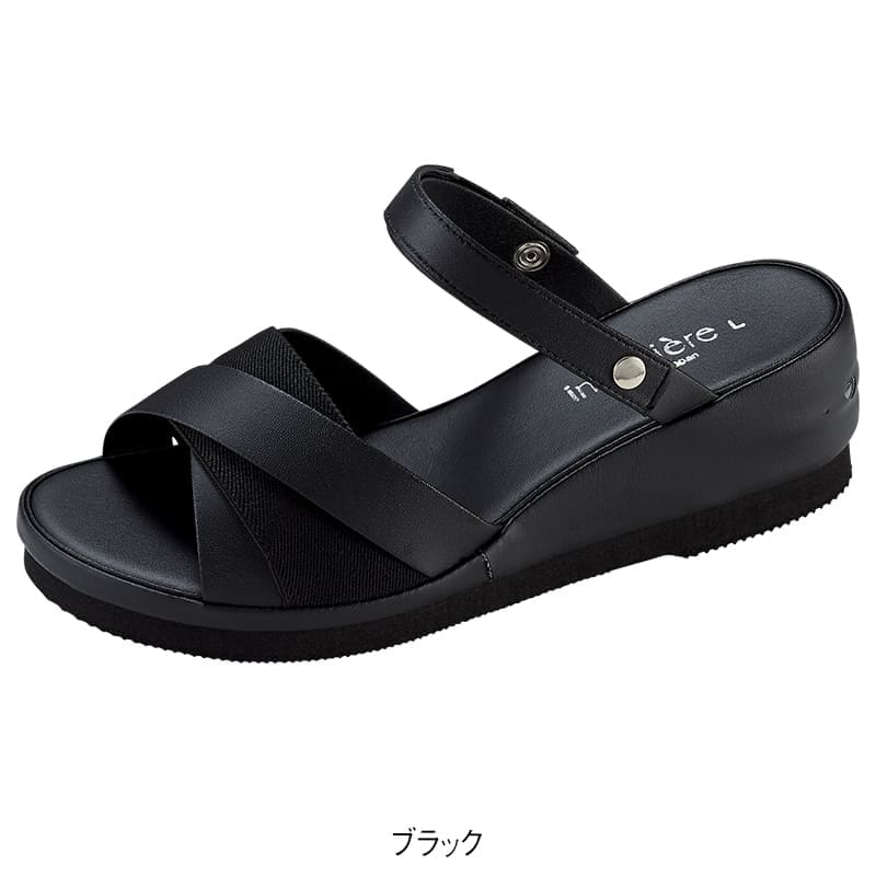 O脚補正パイピングゴムデザイン2WAYハートエアーサンダル