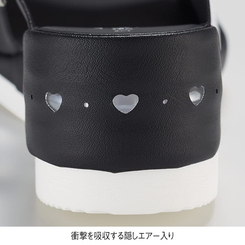 O脚補正パイピングゴムデザイン2WAYハートエアーサンダル