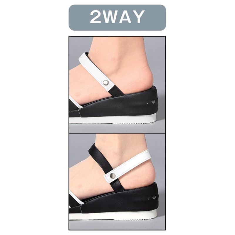 O脚補正パイピングゴムデザイン2WAYハートエアーサンダル