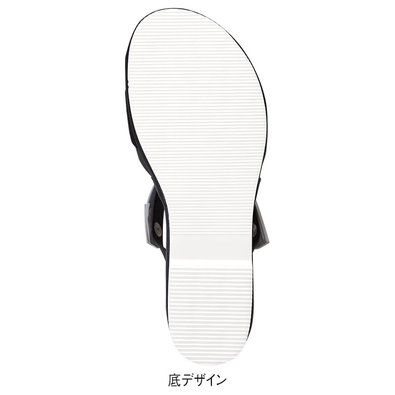 O脚補正パイピングゴムデザイン2WAYハートエアーサンダル