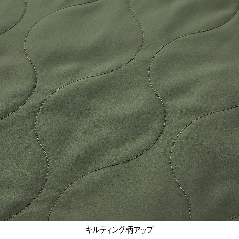 あったか軽ふわ裏フリースキルティングチュニック丈エプロン