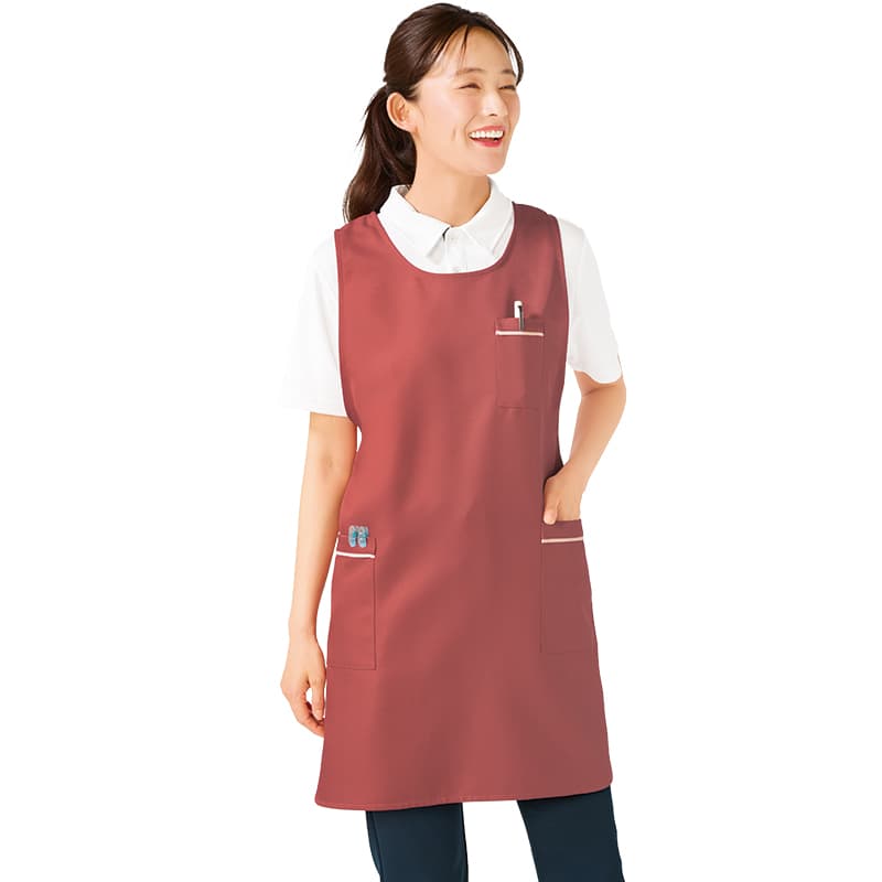 ★お尻が隠れる美シルエット！ウエスト周りフリーサイズエプロン