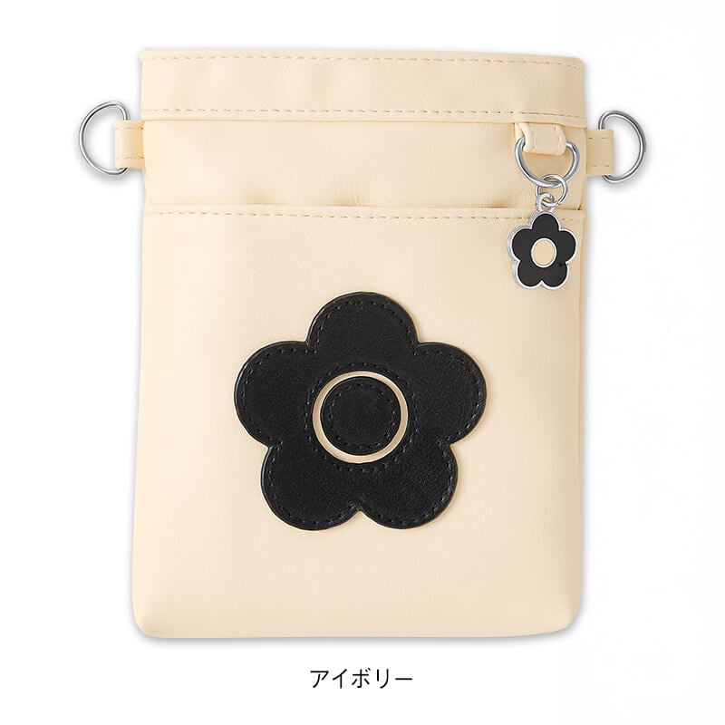 ＜マリークワント＞アップリケ合皮チャーム付きペンケース