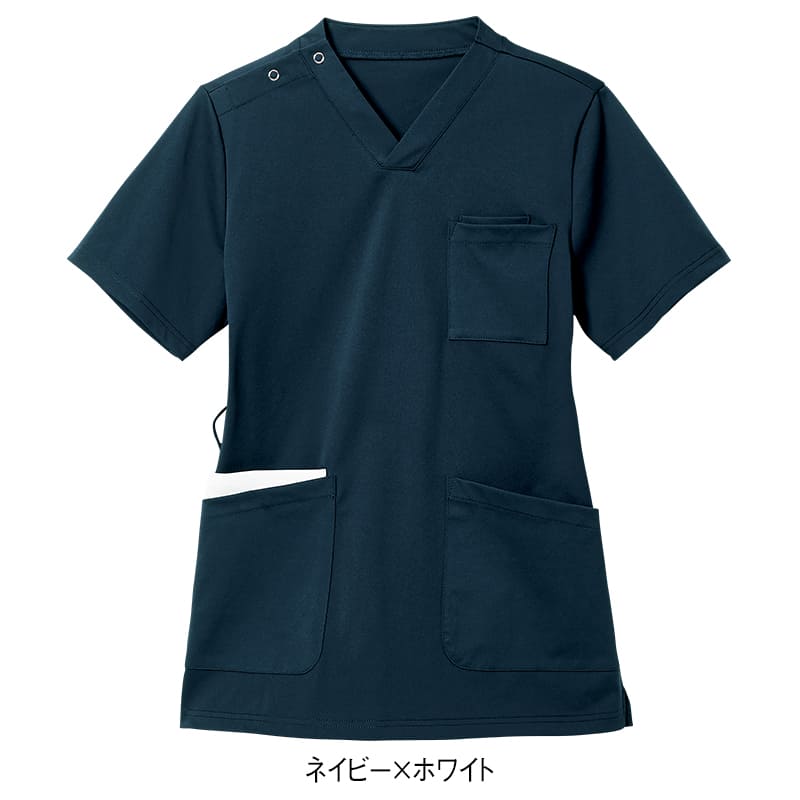 360°サークルストレッチポケット配色スクラブ