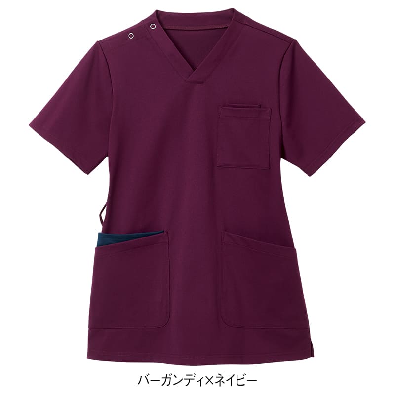 360°サークルストレッチポケット配色スクラブ